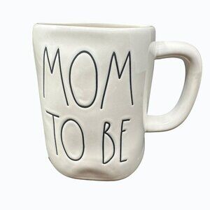 Rae Dunn MOM TO BE Mug Ceramic Large Coffee Cup Magenta LL Gift White New MOM